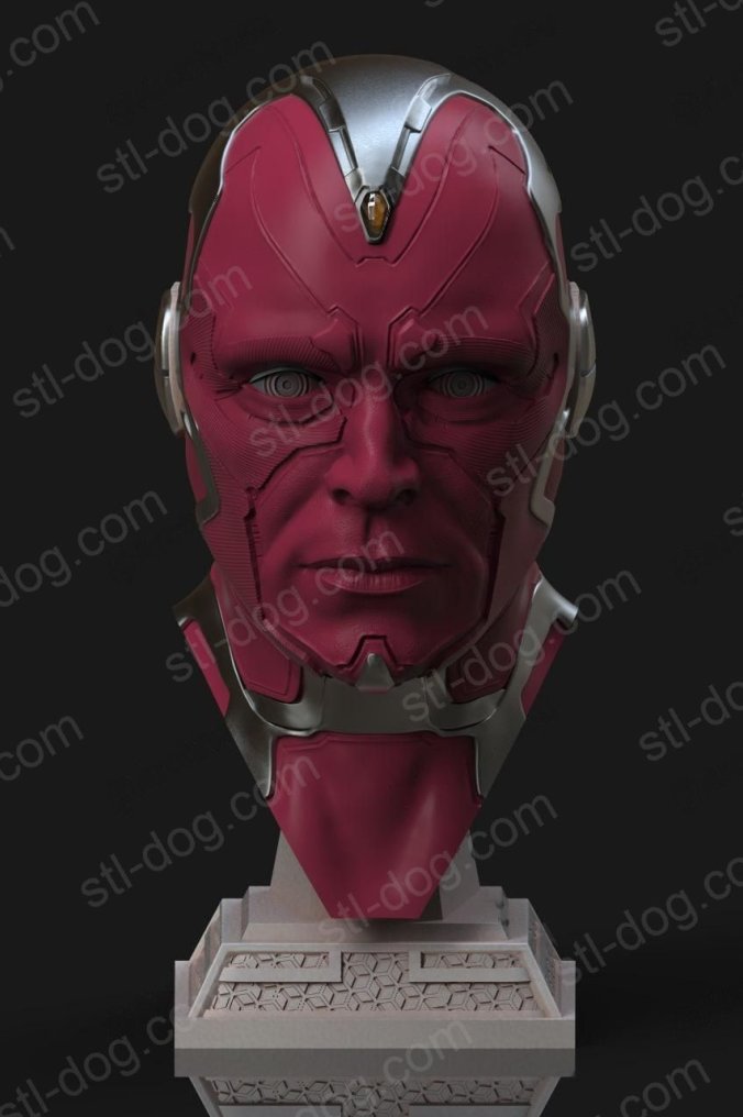 复仇者联盟3:无限战争 幻视 胸像 Vision Bust 3D打印图纸